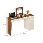 Penteadeira Com Espelho Crystal Freijó E Off White