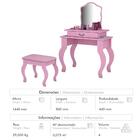 Penteadeira Com Espelho E Banqueta Estofada Dubai Rosa