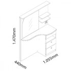 Penteadeira Com Espelho E Led 3 Gavetas Hera Gelius