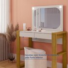 Penteadeira Com Espelho E Led Cristal Carvalho Oro / Off White