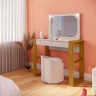 Penteadeira Com Espelho E Led Cristal Carvalho Oro / Off White