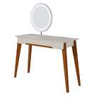 Penteadeira Com Espelho E Led Jazz 1 Gv Off White