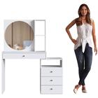 Penteadeira Com Espelho Fiorela 4 Gv Branca