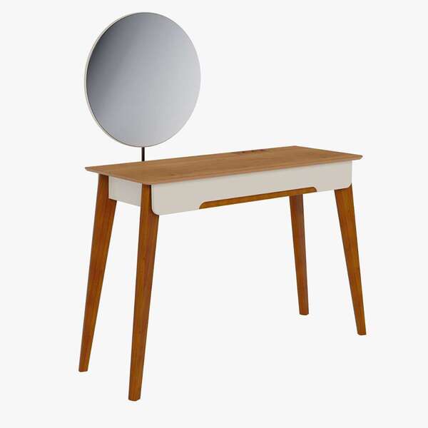 Penteadeira Com Espelho Jazz 1 Gv Off White E Nature