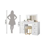 Penteadeira Com Espelho Led Camarim Sonhos 5 Gavetas 1 Porta