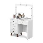 Penteadeira Com Espelho Mel Branca