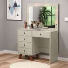 Penteadeira Com Espelho Mel Off White