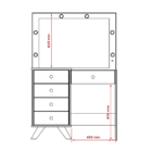 Penteadeira Com Espelho Mel Off White
