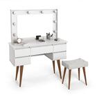 Penteadeira Com Espelho Strass Branca
