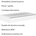 Penteadeira Com Gaveta Suspensa Para Quarto Decorativa Pe2004