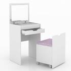 Penteadeira Com Puff E Espelho Multimóveis Cr35020 Branco/rosa