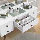 Penteadeira Compacta Retro 5 Gavetas Com Led E Espelho Mdf Po