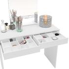 Penteadeira Conquista 2 Gavetas Com Espelho Branco - Politorno