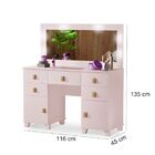 Penteadeira De Luxo Camarim Com Espelho E Led Madri Rosa Mdf