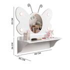 Penteadeira De Maquiagem Infantil Com Espelho Borboleta Branc