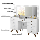 Penteadeira Decorativa 8 Gavetas Porta Joias Com Tampo De Vid