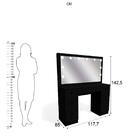 Penteadeira Ditália 7 Gav. Pe-80 Preto C/ Kit Luz Camarim