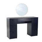 Penteadeira Ditália 7 Gavetas C/espelho Redondo Pe-100