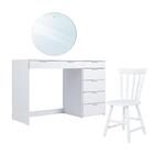 Penteadeira Ditália C/cadeira + Espelho Redondo Pe-90