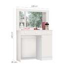 Penteadeira Diva 1 Porta 2 Gavetas Em Mdp Tuboarte Branco