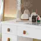 Penteadeira E Banqueta Retro Com 9 Gavetas Led Espelho Eloa B