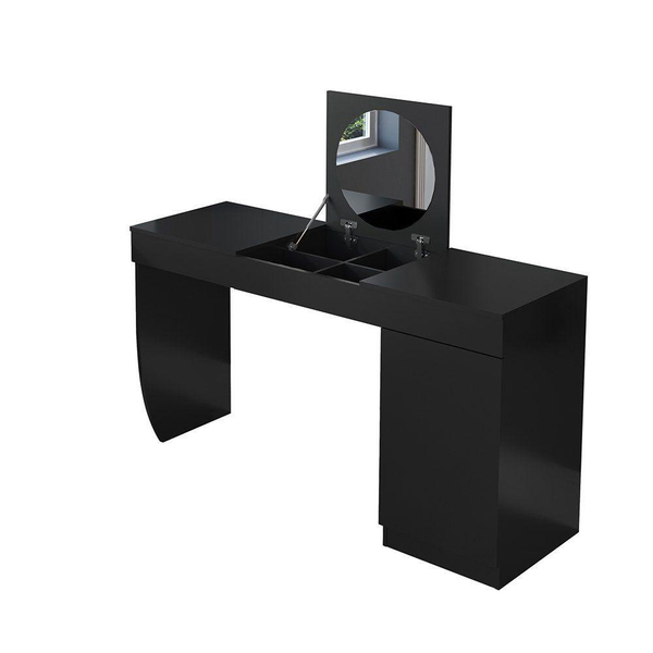 Penteadeira E Escrivaninha Astra Preto Fosco Liso Bnn Decor