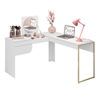 Penteadeira E Escrivaninha Groove Branco Liso Fosco Bnn Decor