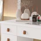 Penteadeira Eloa 9 Gavetas Elegante Branco Com Espelho E Led