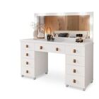 Penteadeira Eloa Branca Para Maquiagem Led E Puxador Moderno