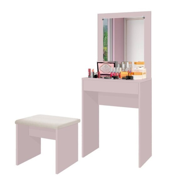 Penteadeira Em Mdp Sofia Com Banqueta Cancun Rose