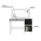 Penteadeira Escrivaninha 100% Mdf C/ Espelho, 1 Pta, 1 Gav C/