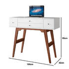 Penteadeira Escrivaninha 3 Gavetas Espelho Pés Em Madeira Bra