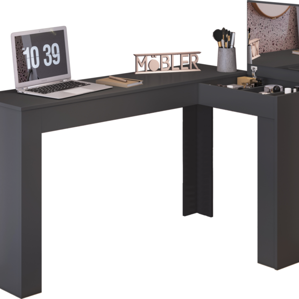 Penteadeira Escrivaninha Camarim Studio Jade - Bebeshop Preto