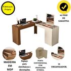 Penteadeira Escrivaninha Canto Espelho Star Freijó Off White