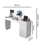 Penteadeira Escrivaninha Com Espelho 1 Porta Crystal Mobler B