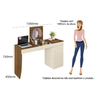 Penteadeira Escrivaninha Crystal Bnn Decor - Freijó/off White