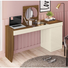 Penteadeira Escrivaninha Crystal Bnn Decor - Freijó/off White