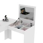 Penteadeira/escrivaninha De Canto 110cm Com Espelho Multimóve