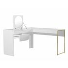 Penteadeira Escrivaninha De Canto Com Espelho Pistão A Gás E