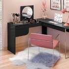 Penteadeira/escrivaninha De Canto Luna C/espelho - Preto Fos