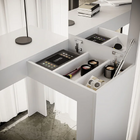 Penteadeira Escrivaninha Em L Com Espelho E Organizador Lilie