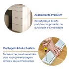 Penteadeira Escrivaninha Em L Com Espelho Led 5 Gavetas 6 Nic