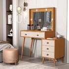 Penteadeira Escrivaninha Mesa Gaveteiro Mdf Led Camarim Nova