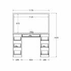 Penteadeira Espelhada 7 Gavetas Ditália Branco