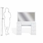 Penteadeira Espelhada 7 Gavetas Ditália Branco