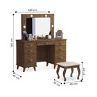 Penteadeira Feminina Com Assento Melbourne Malbec