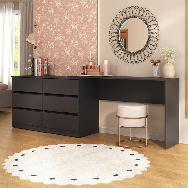 Penteadeira Infantil 231,5cm Com 6 Gavetas Flex Multimóveis M