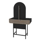 Penteadeira Infantil 2 Gavetas Com Espelho Redondo Jade  Preto