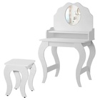 Penteadeira Infantil Com Espelho Banqueta Mdf Branco