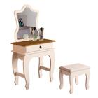 Penteadeira Infantil Com Espelho E Banqueta Pérola Nature Bab
